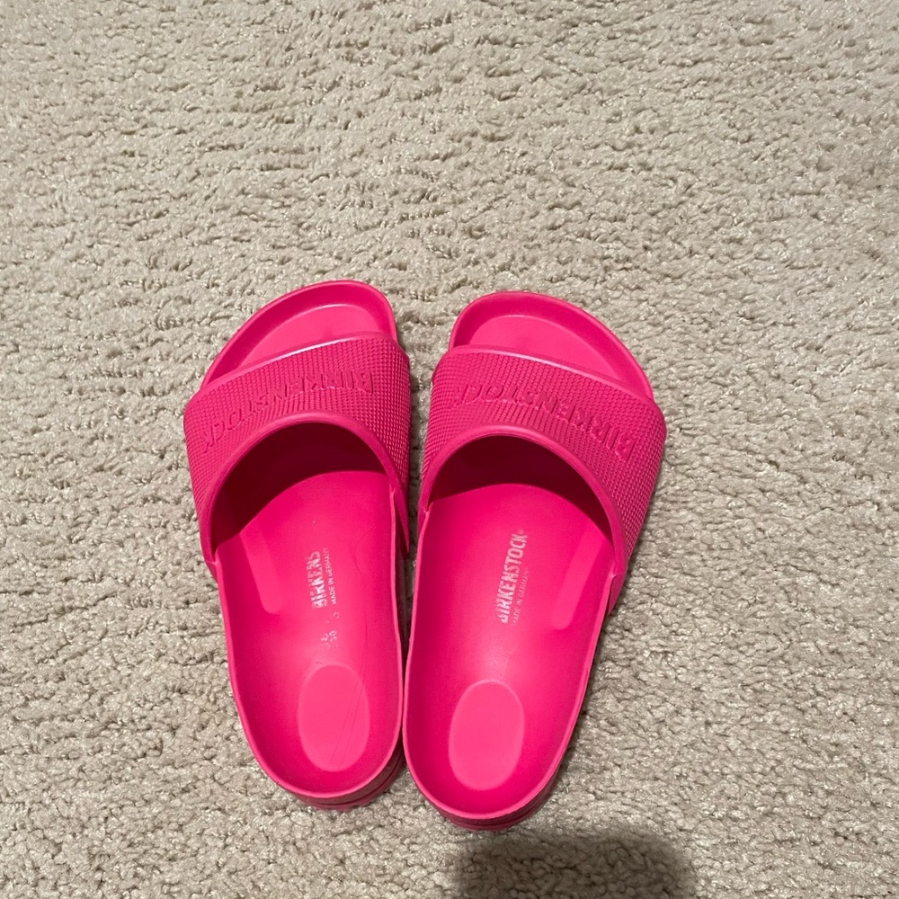 Birkenstock pink plastic slides size 36